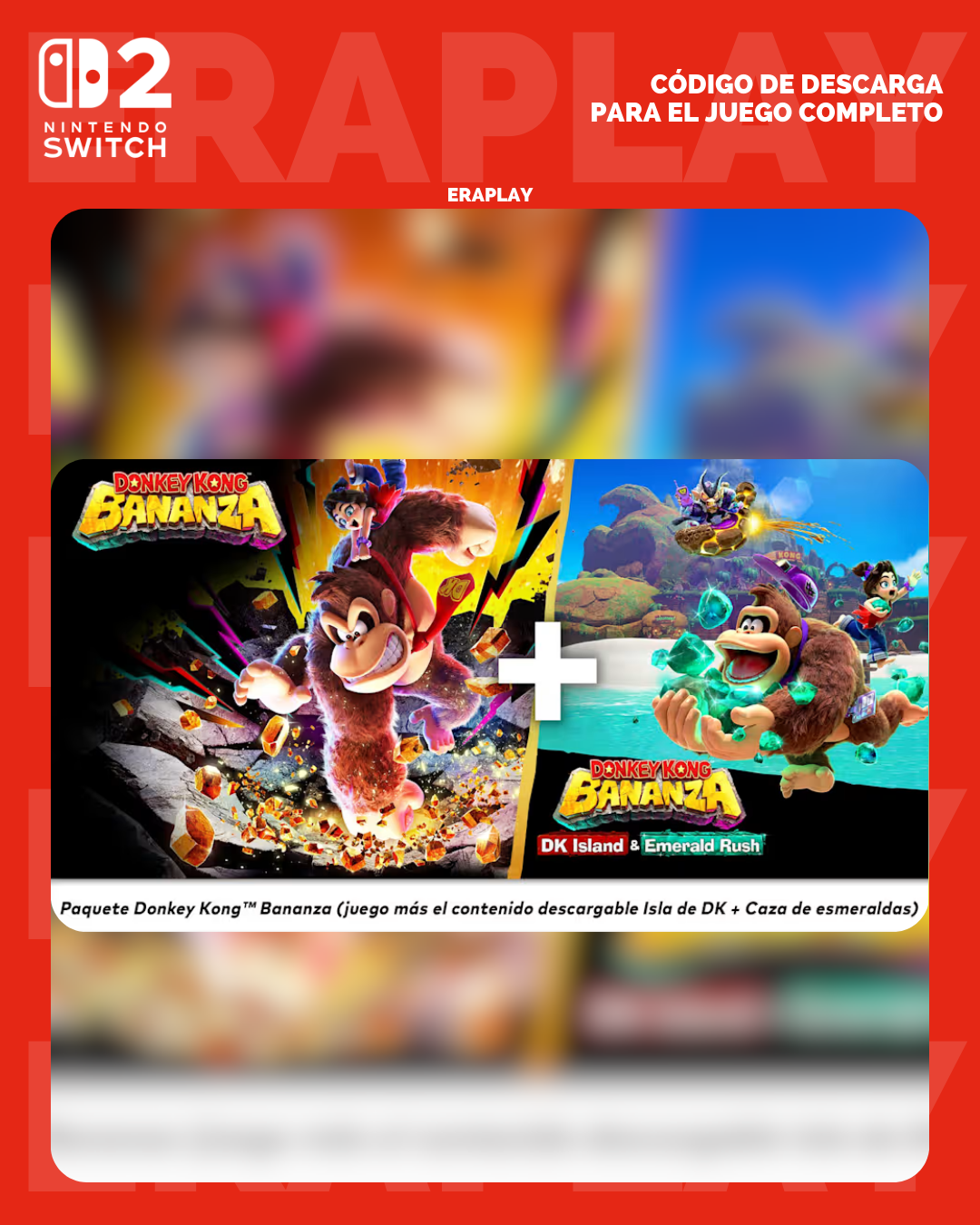 Paquete Donkey Kong Bananza (juego más el contenido descargable Isla de DK + Caza de esmeraldas)